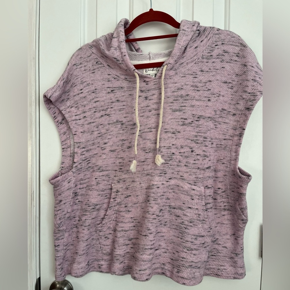 Wonderly Lavender Speckle Sleeveless Hoodie